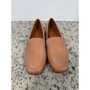 Lucky Brand Laurien Tan Leather Square Toe Loafers Shoes Womens 6.5 M LK-LAURIEN